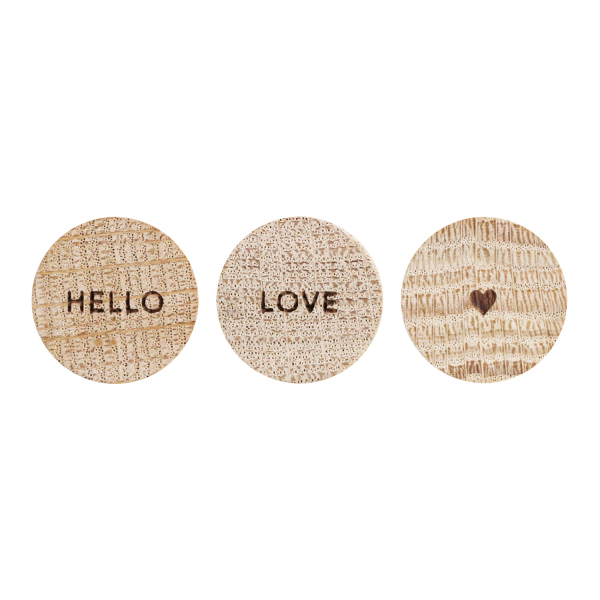 Holzmagnet 3er Set Hello Love dran von Eulenschnitt